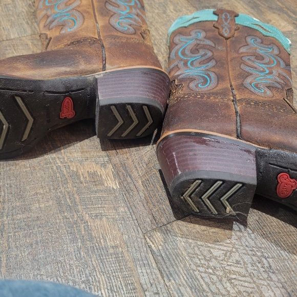 Justin Leather Western Cowboy Boots - Picture 14 of 16